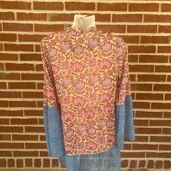 SOFT SURROUNDINGS Pergola Top and Tank Floral Embroidery Sz XS - Picture 6 of 9